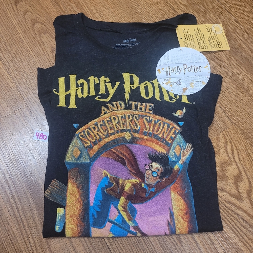 Harry Potter NWT Out Of Print The Sorcerer's Stone T-Shirt XL Black